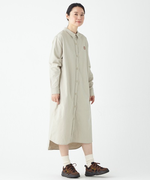 KRIFF MAYER（クリフメイヤー）の「ビエラ無地シャツワンピ（ワンピース・レディース・オリーブ/ナチュラル/カラフル/ベージュ/チャコール・LARGE/MEDIUM）」の4枚目の写真