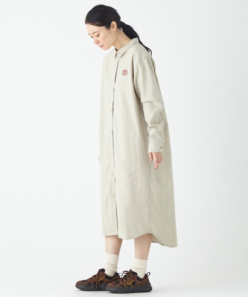 KRIFF MAYER（クリフメイヤー）の「ビエラ無地シャツワンピ（ワンピース・レディース・オリーブ/ナチュラル/カラフル/ベージュ/チャコール・LARGE/MEDIUM）」の10枚目の写真