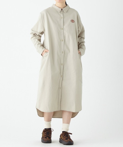 KRIFF MAYER（クリフメイヤー）の「ビエラ無地シャツワンピ（ワンピース・レディース・オリーブ/ナチュラル/カラフル/ベージュ/チャコール・LARGE/MEDIUM）」の13枚目の写真