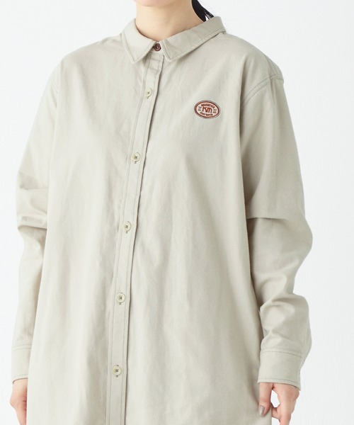 KRIFF MAYER（クリフメイヤー）の「ビエラ無地シャツワンピ（ワンピース・レディース・オリーブ/ナチュラル/カラフル/ベージュ/チャコール・LARGE/MEDIUM）」の16枚目の写真