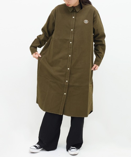 KRIFF MAYER（クリフメイヤー）の「ビエラ無地シャツワンピ（ワンピース・レディース・オリーブ/ナチュラル/カラフル/ベージュ/チャコール・LARGE/MEDIUM）」の20枚目の写真