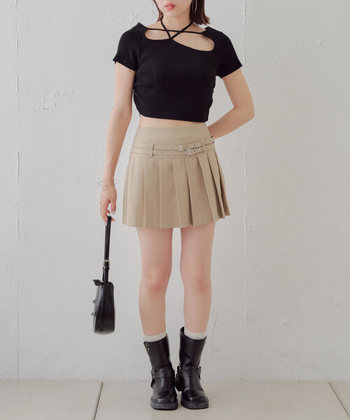 Chico（チコ）の「【新色追加】ローウエストベルト付プリーツスカート（スカート・レディース・ブラック/ベージュ系その他2/グレー系その他2/ベージュ/グレー系その他/グレー系その他3・FREE）」の12枚目の写真