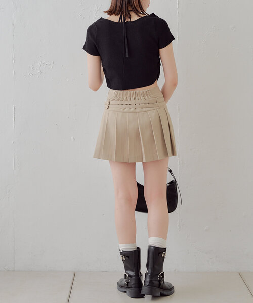 新色追加】ローウエストベルト付プリーツスカート（スカート）｜Chico