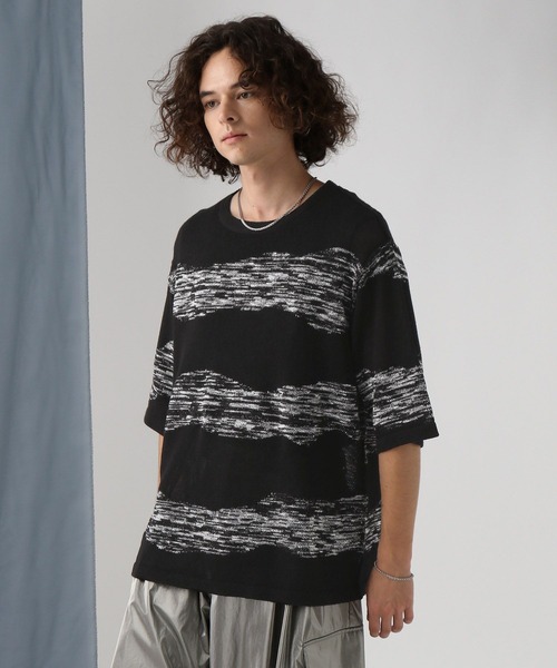 HARE（ハレ）の「グランジボーダーニット(HARE)（ニット/セーター・メンズ・パープル/ブラック・FREE）」の15枚目の写真