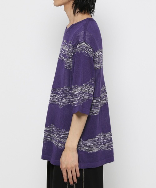 HARE（ハレ）の「グランジボーダーニット(HARE)（ニット/セーター・メンズ・パープル/ブラック・FREE）」の10枚目の写真