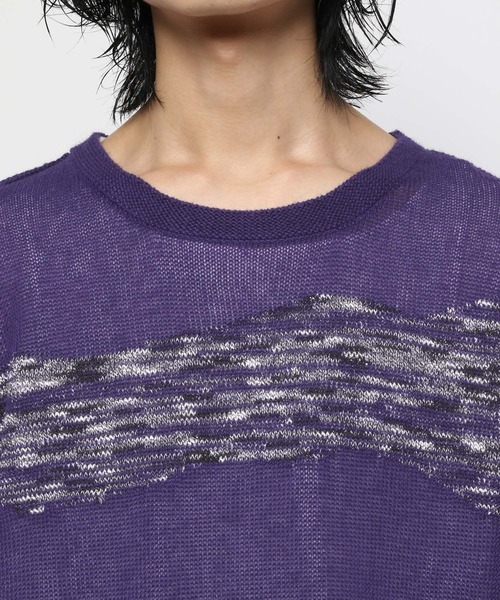 HARE（ハレ）の「グランジボーダーニット(HARE)（ニット/セーター・メンズ・パープル/ブラック・FREE）」の12枚目の写真