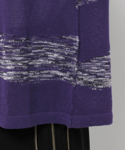 HARE（ハレ）の「グランジボーダーニット(HARE)（ニット/セーター・メンズ・パープル/ブラック・FREE）」の4枚目の写真
