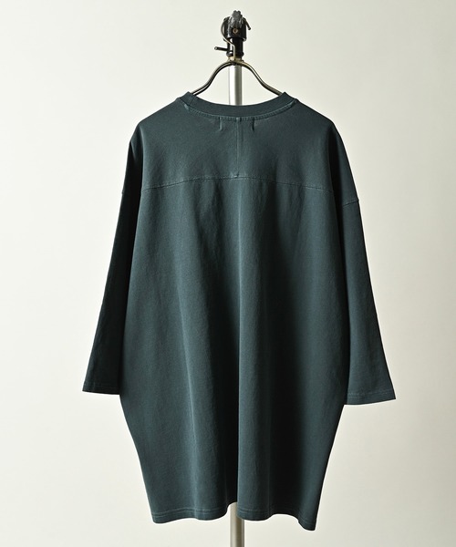 many men many mind（メニーメンメニーマインド）の「many men many mind /ピグメント ナンバリングプリント5分袖TEE（Tシャツ/カットソー・メンズ・ベージュ/ブルー/ブラック・LARGE/MEDIUM）」の6枚目の写真