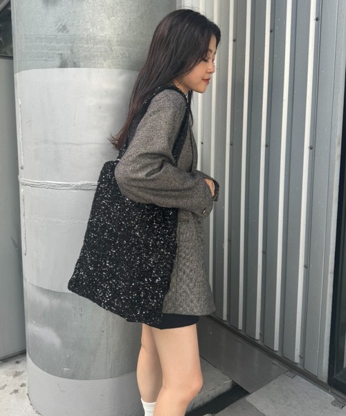 CIAOPANIC TYPY（チャオパニックティピー）の「新色登場！！≪よもセレクト！≫【A4サイズ対応】カラビナ付きスパンコールトートバッグ（トートバッグ・レディース・ホワイト/ブラック/ミント/シルバー/グレー/ブラウン・ONE SIZE）」の21枚目の写真