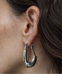loni | 【金属アレルギー対応】Soil Chain Pierce/ニュアンスプレートピアス(ピアス（両耳用）)