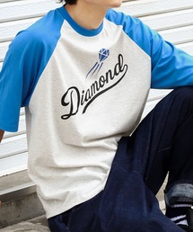 【ZIP FIVE】【DIAMOND】 チームロゴ風 ビッグシルエット ラグラン 半袖プリント Tシャツ