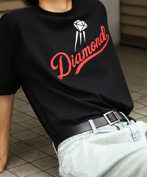 ZIP FIVE(ジップファイブ)の「【ZIP FIVE】【DIAMOND】 チームロゴ風 ビッグシルエット ラグラン 半袖プリント Tシャツ(Tシャツ/カットソー・メンズ・ホワイト/オートミール/ブラック/ホワイト×ブラック/ブルー/アイボリー系・MEDIUM/LARGE/X-LARGE)」の14枚目の写真