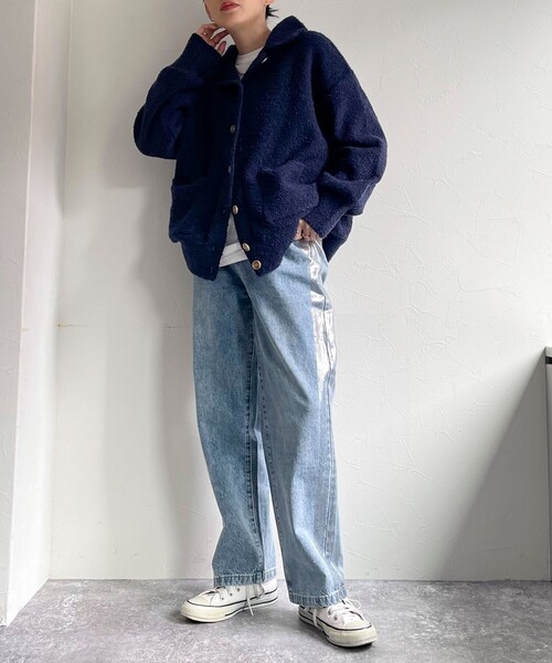 fredy emue（フレディエミュ）の「箔プリントラインデニムパンツ（デニムパンツ・レディース・グレイッシュブルー・38/36）」の4枚目の写真