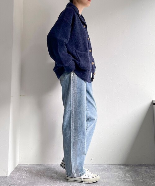 fredy emue（フレディエミュ）の「箔プリントラインデニムパンツ（デニムパンツ・レディース・グレイッシュブルー・38/36）」の6枚目の写真