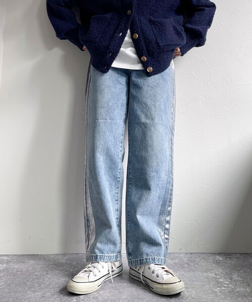 fredy emue（フレディエミュ）の「箔プリントラインデニムパンツ（デニムパンツ・レディース・グレイッシュブルー・38/36）」の9枚目の写真