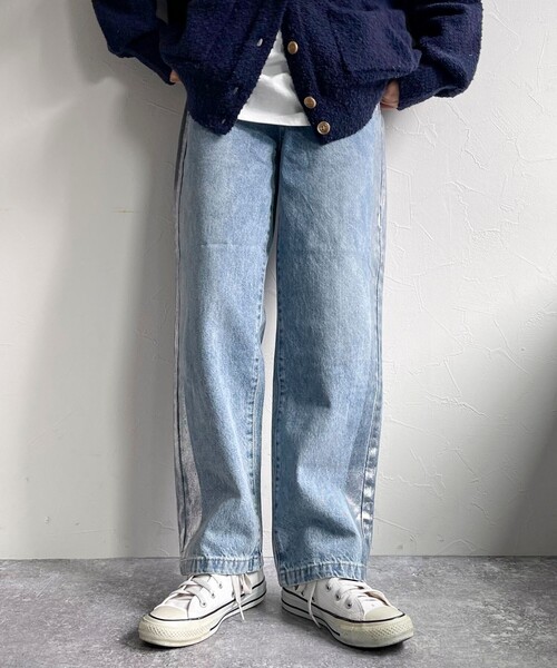 fredy emue（フレディエミュ）の「箔プリントラインデニムパンツ（デニムパンツ・レディース・グレイッシュブルー・38/36）」の10枚目の写真