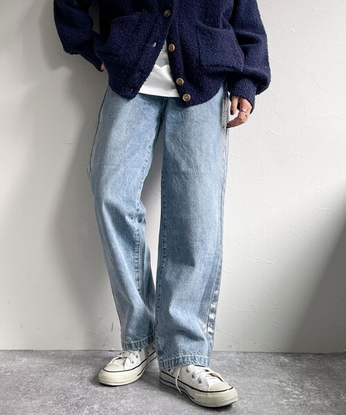 fredy emue（フレディエミュ）の「箔プリントラインデニムパンツ（デニムパンツ・レディース・グレイッシュブルー・38/36）」の11枚目の写真