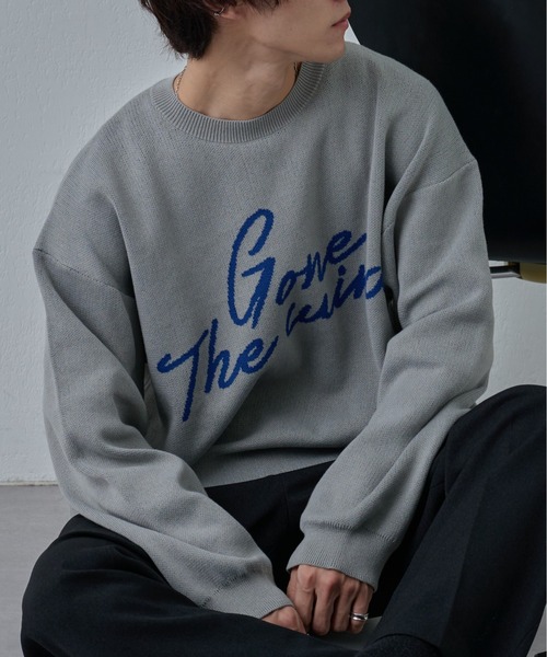 COLONY 2139(コロニートゥーワンスリーナイン)の「ハンドペイントジャガードニット(ニット/セーター・メンズ・グレー/ブラック・MEDIUM/LARGE)」の1枚目の写真