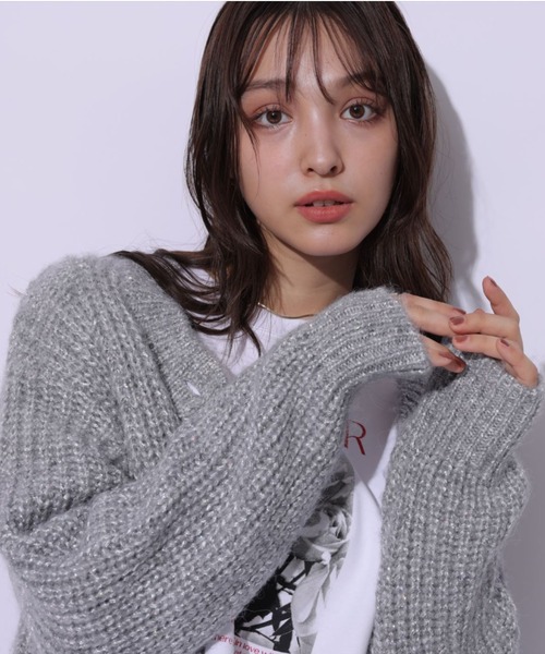 Rirandture（リランドチュール）の「キラふわニットカーディガン（ニット/セーター・レディース・ライトグレー/ピンク/ホワイト/ブルー・2/1）」の10枚目の写真