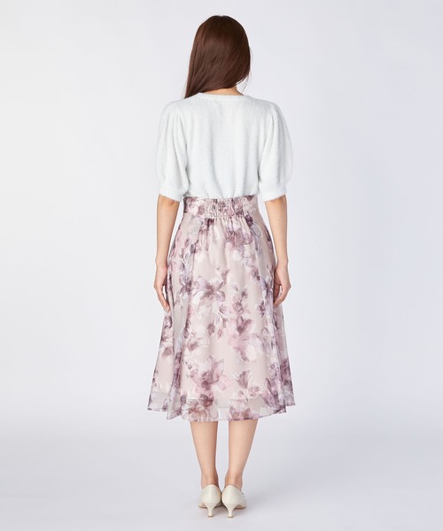 LAISSE PASSE(レッセパッセ)の「クラシカルフラワープリントスカート(スカート・レディース・ダークグレー/ライトベージュ・SMALL/MEDIUM)」の7枚目の写真