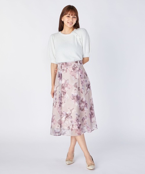 LAISSE PASSE(レッセパッセ)の「クラシカルフラワープリントスカート(スカート・レディース・ダークグレー/ライトベージュ・SMALL/MEDIUM)」の11枚目の写真