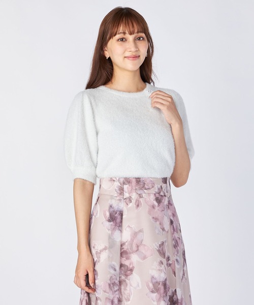 LAISSE PASSE(レッセパッセ)の「クラシカルフラワープリントスカート(スカート・レディース・ダークグレー/ライトベージュ・SMALL/MEDIUM)」の13枚目の写真