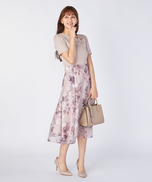 LAISSE PASSE(レッセパッセ)の「クラシカルフラワープリントスカート(スカート・レディース・ダークグレー/ライトベージュ・SMALL/MEDIUM)」の14枚目の写真