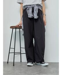 Samansa Mos2 blue | ナイロンカーブパンツ(その他パンツ)