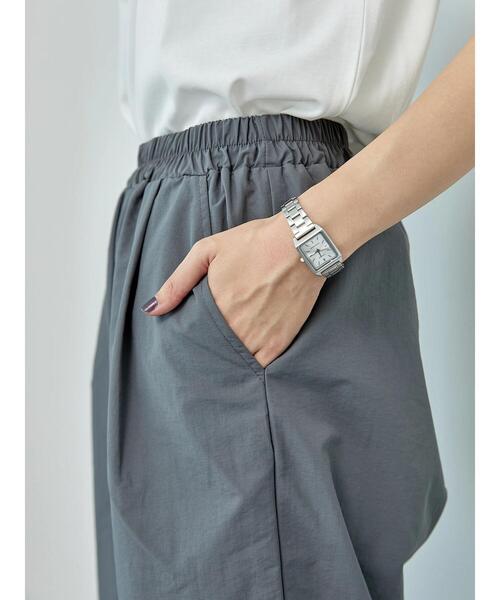 Samansa Mos2 blue(サマンサモスモスブルー)の「ナイロンカーブパンツ(その他パンツ・レディース・ブラック/カーキ/チャコールグレー/グレー・F)」の22枚目の写真