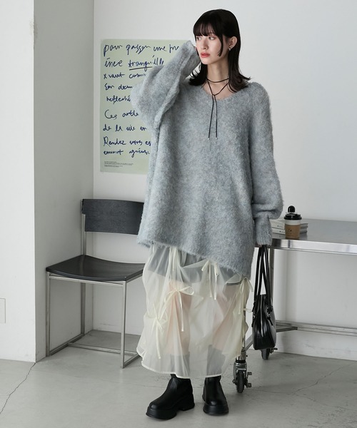 forksy.(フォルクシー)の「【forksy.】メランジブークレニットプルオーバー(ニット/セーター・レディース・パープル/ブラウン/グレー・FREE)」の19枚目の写真