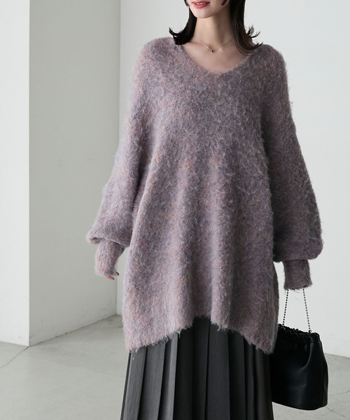 forksy.(フォルクシー)の「【forksy.】メランジブークレニットプルオーバー(ニット/セーター・レディース・パープル/ブラウン/グレー・FREE)」の8枚目の写真