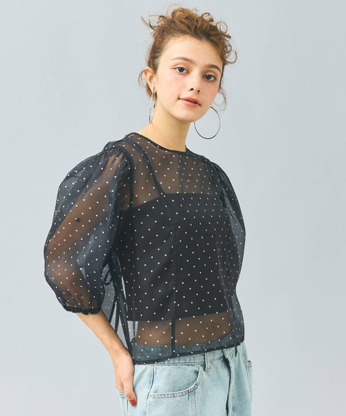 coca(coca)(コカ)の「カップ付きショート丈リブキャミソール(キャミソール・レディース・ライトベージュ/ブラック・L/S/M)」の8枚目の写真