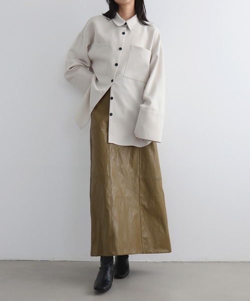 セール】フェイクレザーIラインスカート（スカート）｜LIAN（リアン