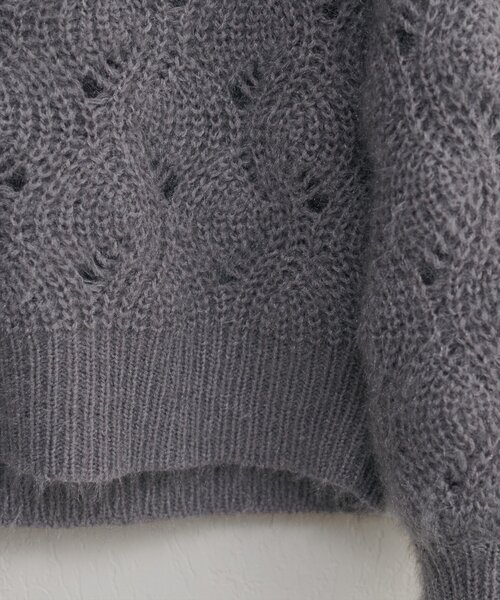 natural couture(ナチュラルクチュール)の「【Web限定】ふわふわ透かしニット(ニット/セーター・レディース・グレー/アイボリー/サックスブルー/ベージュ/ピンク・FREE)」の21枚目の写真