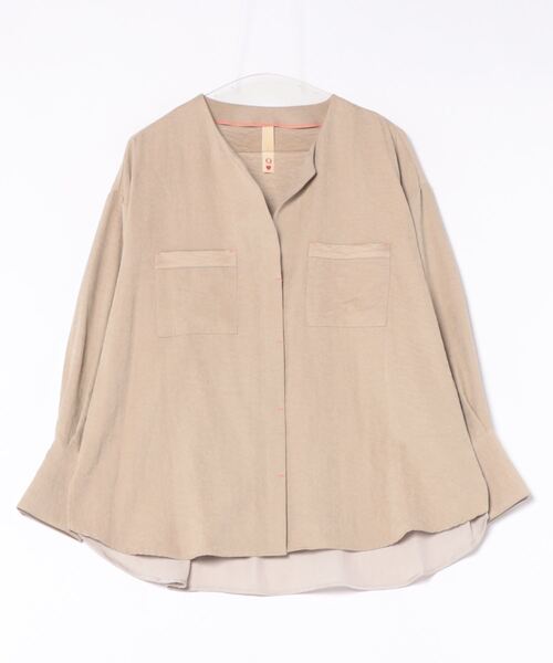 Q（キュー）の「スエードタッチオーバーシャツ（シャツ/ブラウス・レディース・ブラック/ベージュ・MEDIUM）」の15枚目の写真