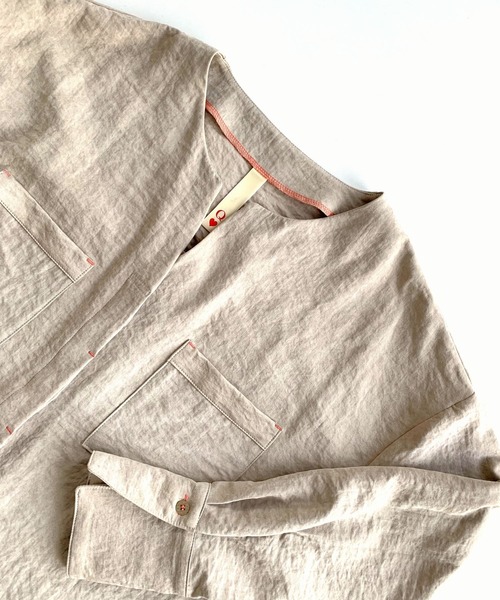 Q（キュー）の「スエードタッチオーバーシャツ（シャツ/ブラウス・レディース・ブラック/ベージュ・MEDIUM）」の17枚目の写真