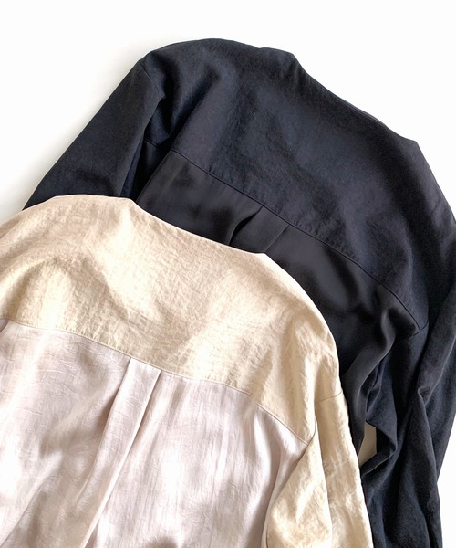 Q（キュー）の「スエードタッチオーバーシャツ（シャツ/ブラウス・レディース・ブラック/ベージュ・MEDIUM）」の20枚目の写真