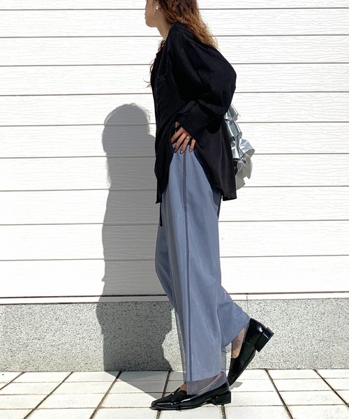 Q（キュー）の「スエードタッチオーバーシャツ（シャツ/ブラウス・レディース・ブラック/ベージュ・MEDIUM）」の13枚目の写真