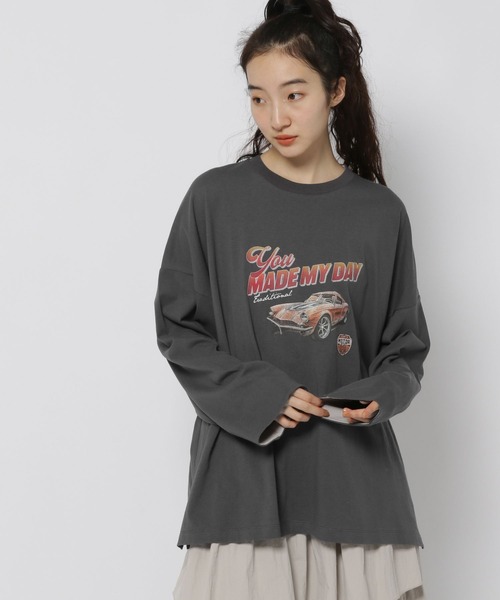 niko and...(ニコアンド)の「Classic Vehicles Tシャツ(Tシャツ/カットソー・レディース・ベージュ/チャコール/ナチュラル・FREE)」の6枚目の写真