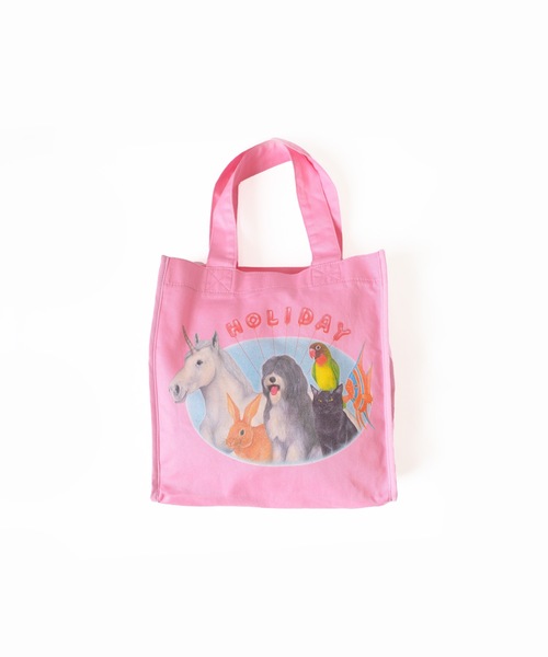HOLIDAY（ホリデイ）の「MINI TOTE BAG (ZOO) ミニトートバッグ (ズー)（トートバッグ・レディース・ホワイト/ミント/ピンク・ONE SIZE）」の3枚目の写真