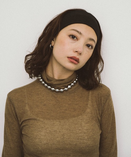 HANNE(アン)の「リブヘアバンド(ヘアバンド・レディース・グレー/ブラック/アイボリー・FREE)」の5枚目の写真