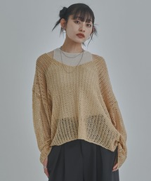 ざっくりVオーバーシアーニット