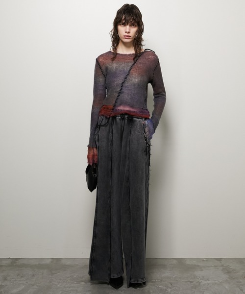 PRANK PROJECT（プランクプロジェクト）の「ピグメントピアッシングスウェットパンツ/Pigment Piercing Sweat Pants（スウェットパンツ・レディース・ブラック・38/36）」の2枚目の写真