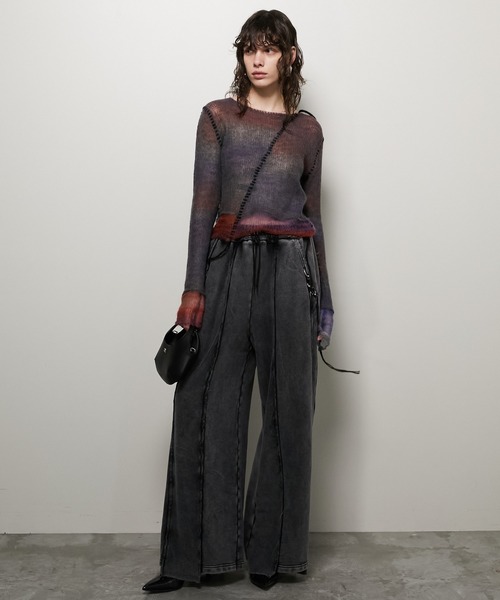 PRANK PROJECT（プランクプロジェクト）の「ピグメントピアッシングスウェットパンツ/Pigment Piercing Sweat Pants（スウェットパンツ・レディース・ブラック・38/36）」の3枚目の写真