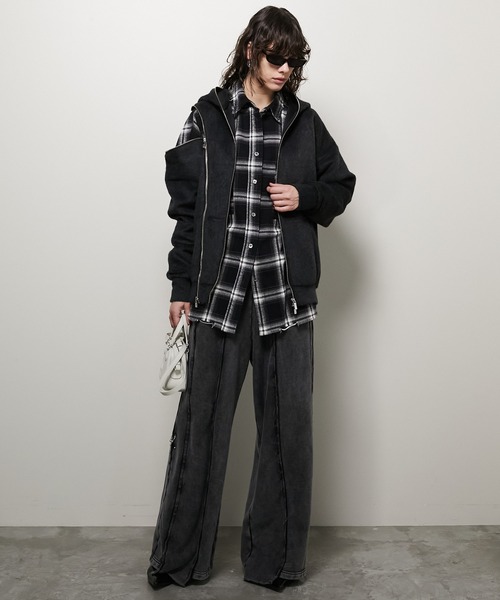 PRANK PROJECT（プランクプロジェクト）の「ピグメントピアッシングスウェットパンツ/Pigment Piercing Sweat Pants（スウェットパンツ・レディース・ブラック・38/36）」の5枚目の写真