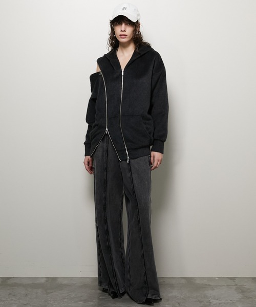 PRANK PROJECT（プランクプロジェクト）の「ピグメントピアッシングスウェットパンツ/Pigment Piercing Sweat Pants（スウェットパンツ・レディース・ブラック・38/36）」の6枚目の写真