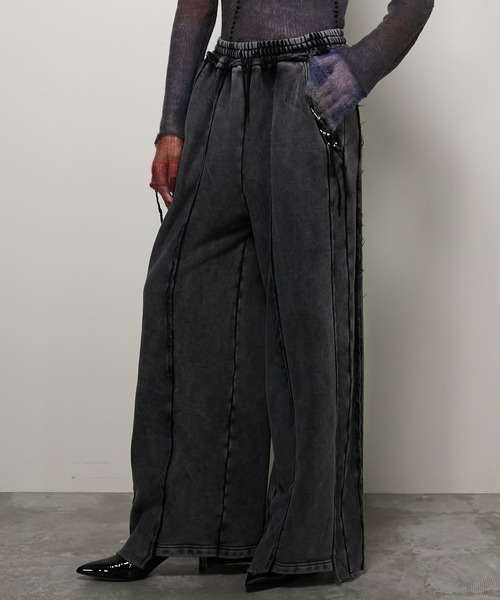 PRANK PROJECT（プランクプロジェクト）の「ピグメントピアッシングスウェットパンツ/Pigment Piercing Sweat Pants（スウェットパンツ・レディース・ブラック・38/36）」の9枚目の写真