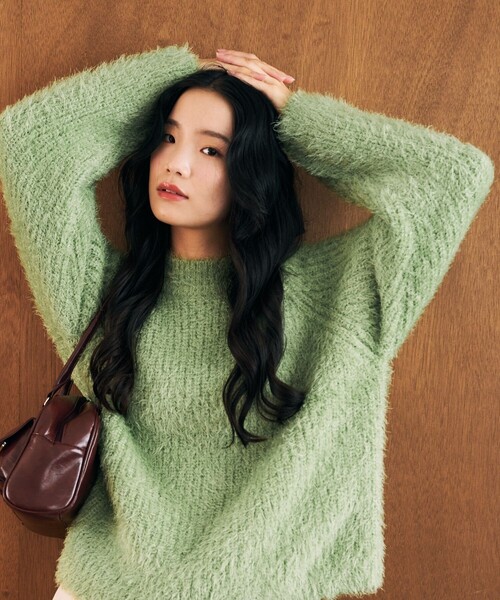 G FORE ニット　グリーン　美品 セール】限定展開 フェザー ショート ニット プルオーバー（ニット