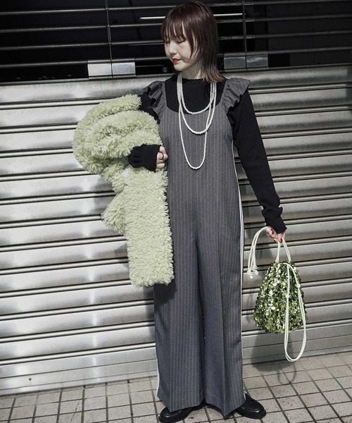CREOLME（クレオルム）の「(CREOLME)ピンストライプサロペット