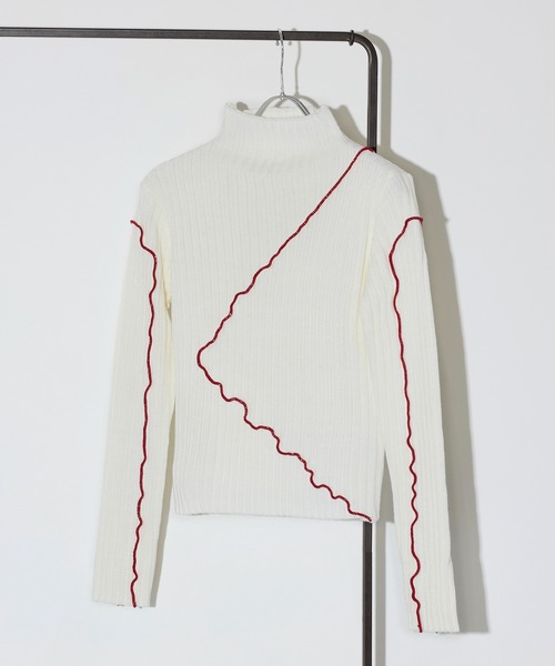 MAISON BREEZE reveur(メゾンブリーズレヴール)の「【MAISON BREEZE reveur】メロー配色ニットタートルネックニット DTK(ニット/セーター・レディース・ブラック/グレー/ブラウン/アイボリー・FREE)」の2枚目の写真